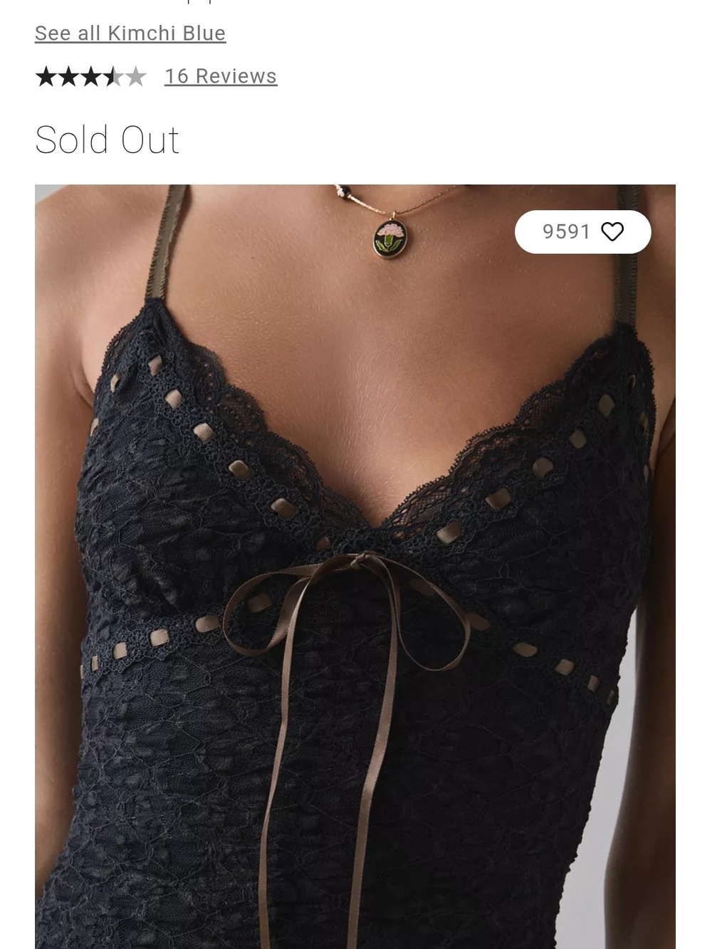 Urban Outfitters Crop Lace Top NWT - Picture 2 of 9